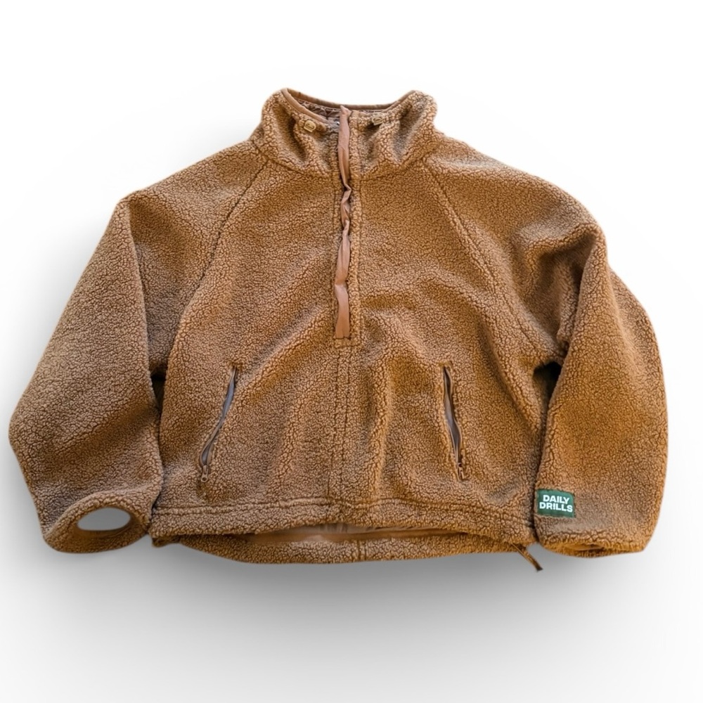 Daily drills brown Sherpa Fleece Jacket